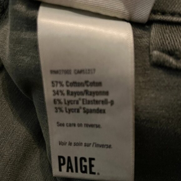 NWOT Women's PAIGE Mayslie Army Green Cargo Jogger Size 27 - Picture 5 of 5